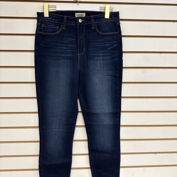 L’AGENCE Margot High Rise Skinny Jeans Size 30 Baltic Wash Stretch USA New - Picture 2 of 14